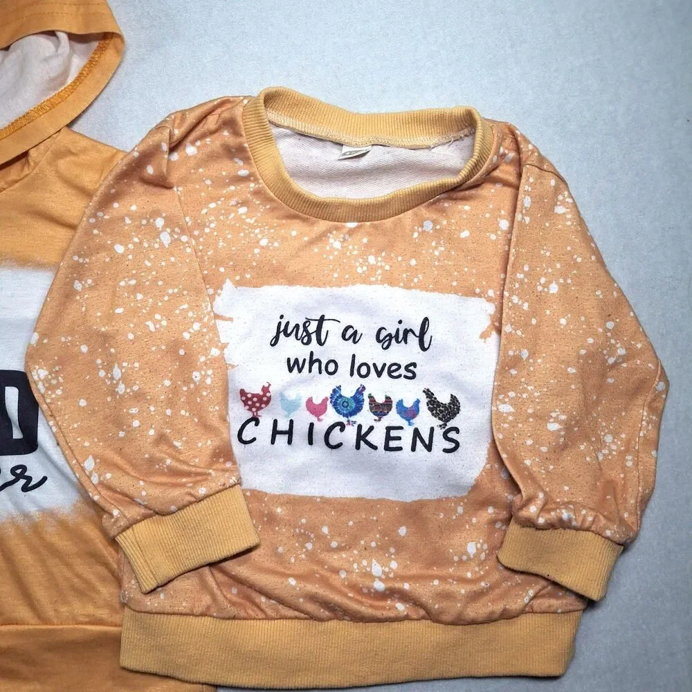 Western Kids Bundle: Wild Dreamer Sunflower Hoodie & Chicken Flare Pant Outfits